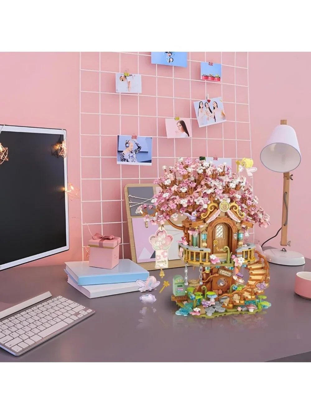 Cherry Blossom Tree House Building Blocks Set | Fairy Sakura Construction Toy